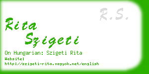 rita szigeti business card